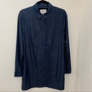 Forever 21 Chambray Full Button Shirt Dress